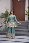 Kts 658 Fendy Satin Silk Embroidery Work Readymade Suits
